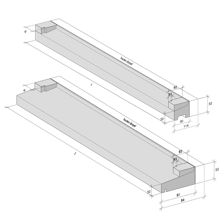 Hybride dorpels 52 mm